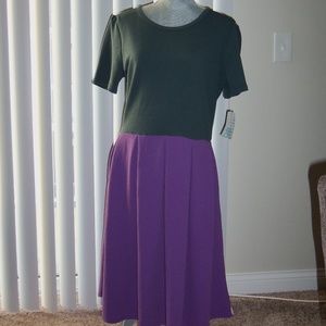Lularoe Amelia Size 2XL NWT Solid Gray/Purple